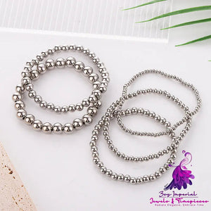 Chic Stainless Steel Bead Bracelet