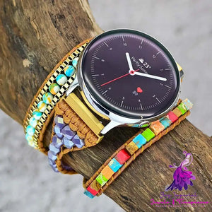 Shoushan Stone Bead Bracelet Watch