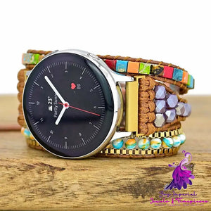 Shoushan Stone Bead Bracelet Watch