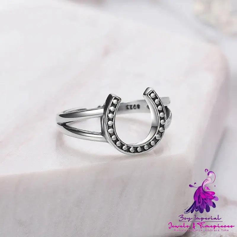 Women’s Fashion Plain Silver Bead Ring