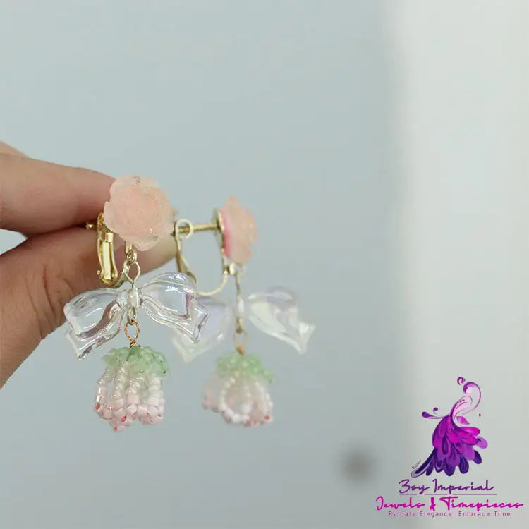 Summer Bowknot Beaded Earrings