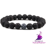 Stretch Beaded Bracelet Obsidian