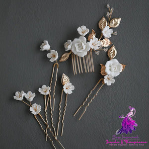 Beaded Ceramic Flower Hair Accessories