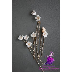 Beaded Ceramic Flower Hair Accessories