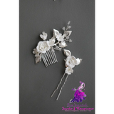 Beaded Ceramic Flower Hair Accessories