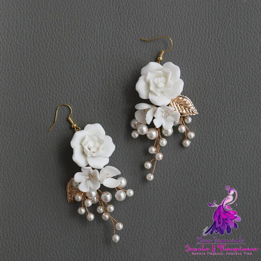 Beaded Ceramic Flower Hair Accessories