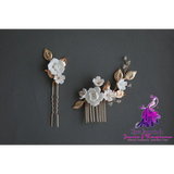 Beaded Ceramic Flower Hair Accessories