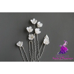 Beaded Ceramic Flower Hair Accessories