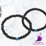 Devil’s Eye Natural Black Agate Handmade Beaded