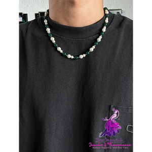 Spliced Green Beaded Necklace