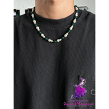 Spliced Green Beaded Necklace