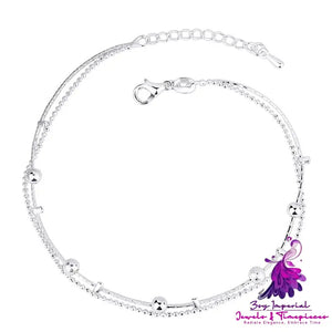 Benmingnian Beaded Silver Plated Chain