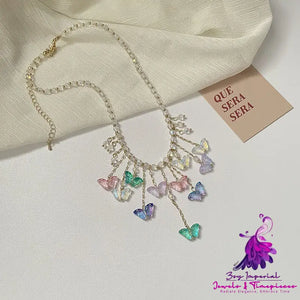 Crystal Butterfly Beaded Necklace