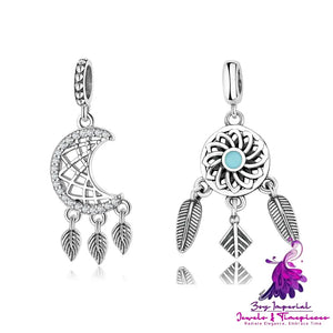 Heart Moon Dream Catcher Bracelet Beads Pendant