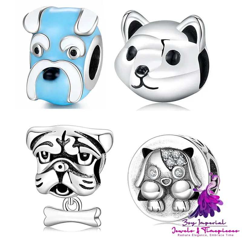 Cute Puppy Enamel Beads Pendant