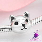 Cute Puppy Enamel Beads Pendant