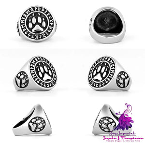 Viking Rune Bear Claw Ring