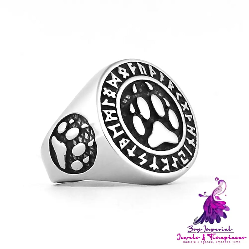 Viking Rune Bear Claw Ring