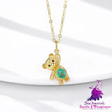 Dan Shaped Emerald Bears Necklace Set