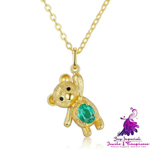 Dan Shaped Emerald Bears Necklace Set