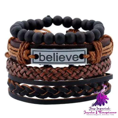 Believe Men’s Leather Bracelet