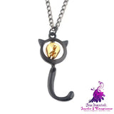 Cute Girly Black Cat Noir Bell Necklace