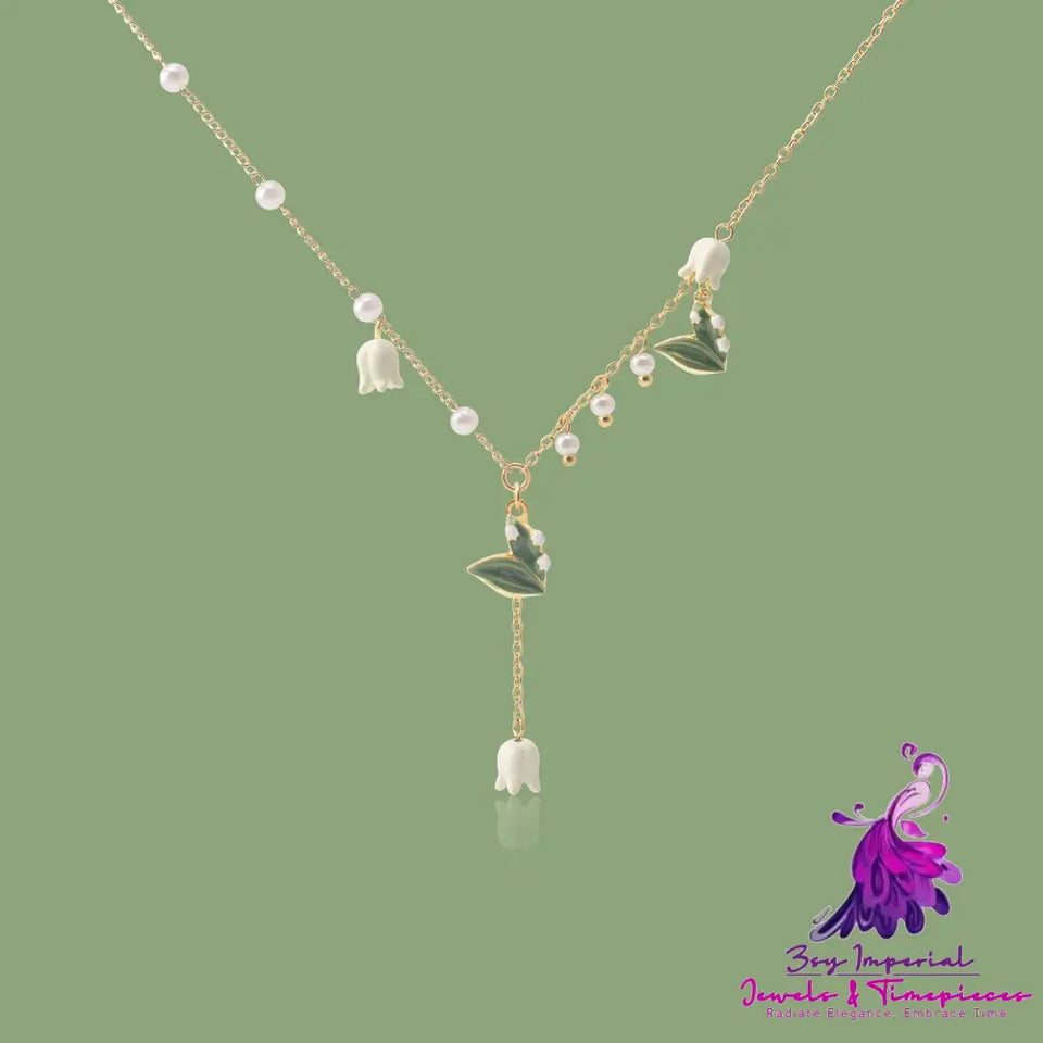 Temperament Bell Orchid Flower Necklace