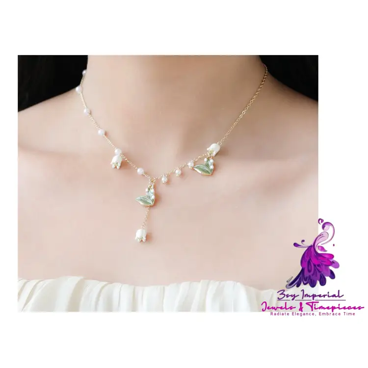 Temperament Bell Orchid Flower Necklace