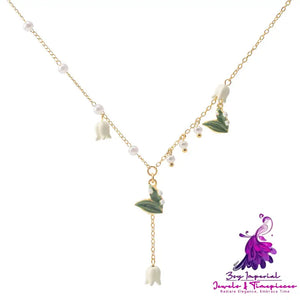 Temperament Bell Orchid Flower Necklace