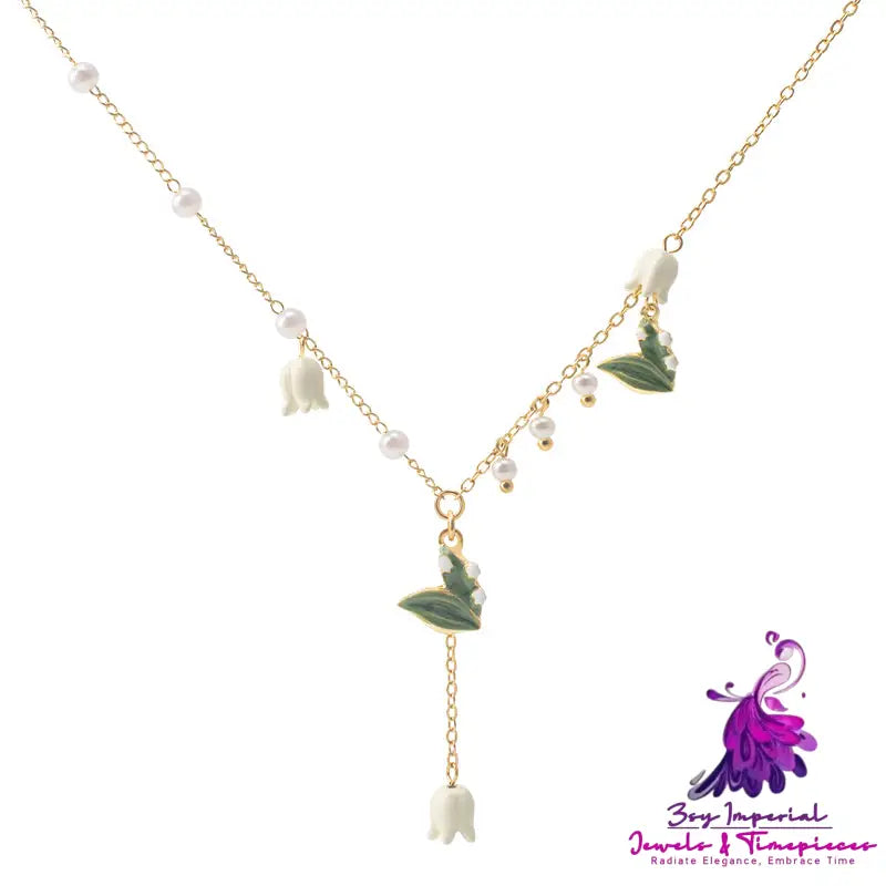 Temperament Bell Orchid Flower Necklace