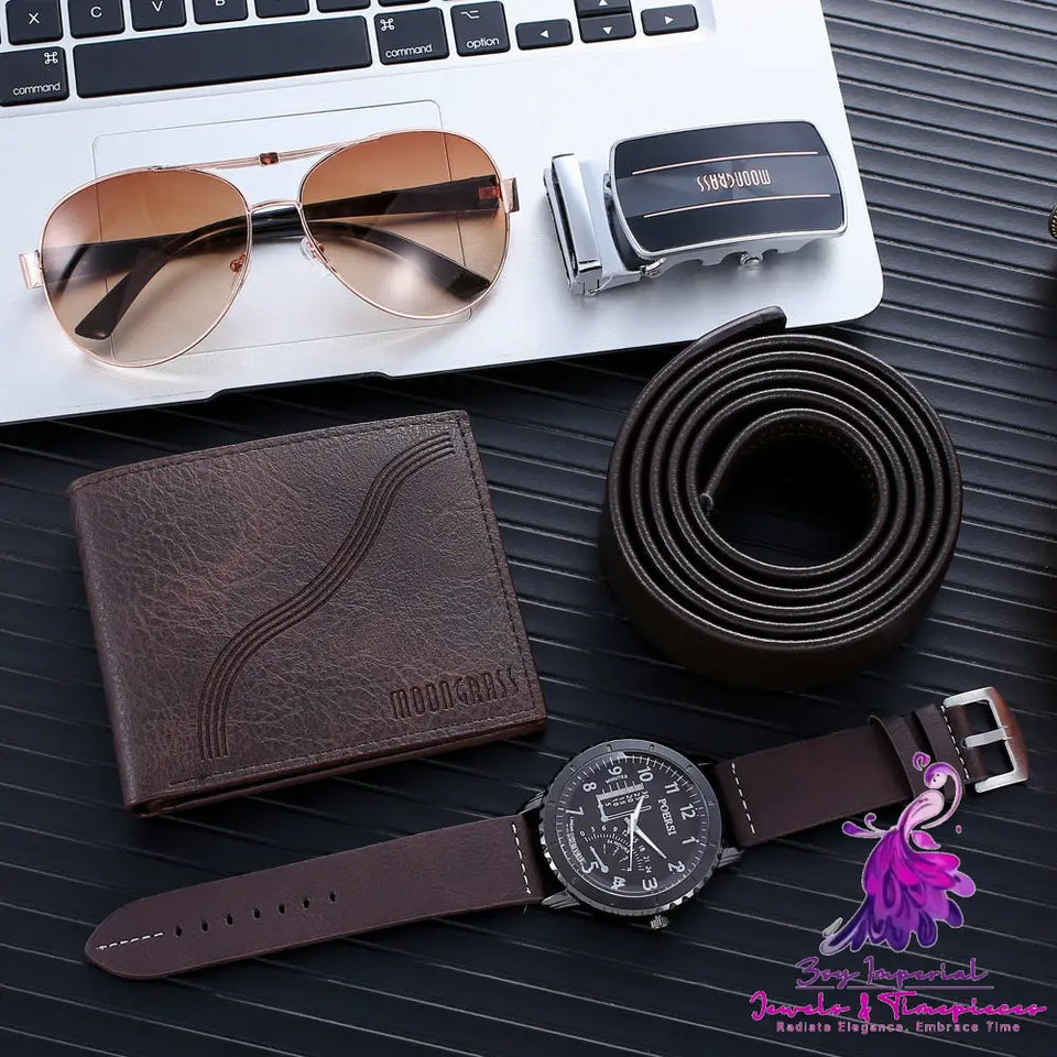 Business Gift Set with Wallet Belt and Glasses