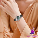 Waterproof Belt Watch with Feather Dial for Women