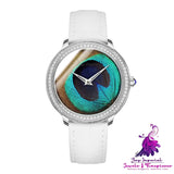 Waterproof Belt Watch with Feather Dial for Women