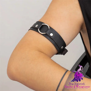 Metal Ring Arm Leather Belt