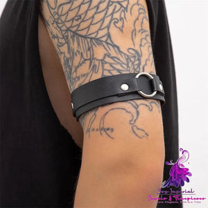 Metal Ring Arm Leather Belt