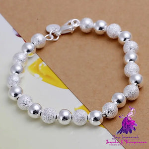 Silver-plated Sand Beads Bracelet