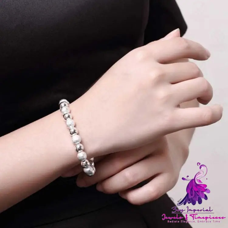 Silver-plated Sand Beads Bracelet