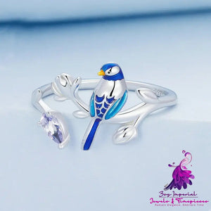 Women’s Fashion Blue Bird Stud Ring