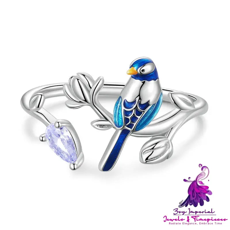 Women’s Fashion Blue Bird Stud Ring