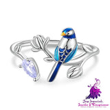 Women’s Fashion Blue Bird Stud Ring