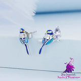 Women’s Fashion Blue Bird Stud Ring