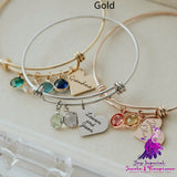 Birthstone Love Retractable Bracelet Can Be Engraved