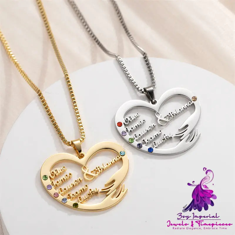 Simple Birthstone Heart Necklace