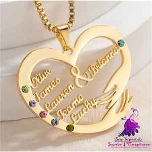 Simple Birthstone Heart Necklace