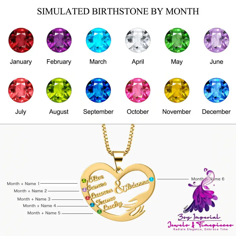 Simple Birthstone Heart Necklace