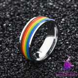 Bisexual Rainbow Stainless Hoop Ring