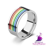 Bisexual Rainbow Stainless Hoop Ring