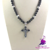 Black Cross Religious Necklace for Men