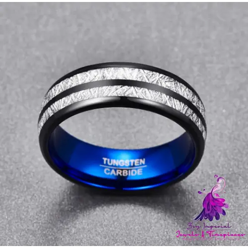 Black Blue Tungsten Carbide Rings