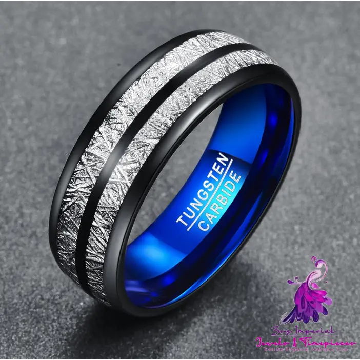 Black Blue Tungsten Carbide Rings